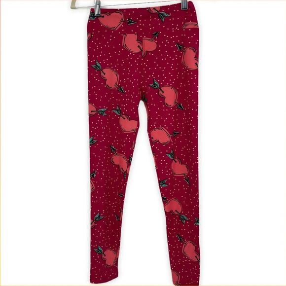 Lularoe Leggings Love Cupid Heart Arrow Shot Through The Heart Dots One Size - Picture 1 of 9
